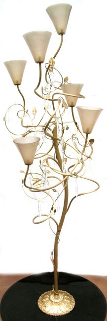 Lampada a stelo con tulipes di Murano