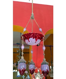 Lampadario Liberty in pasta di vetro