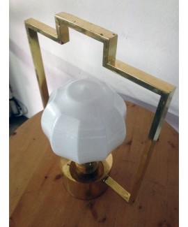 Lampada da tavolo in ottone a cestello